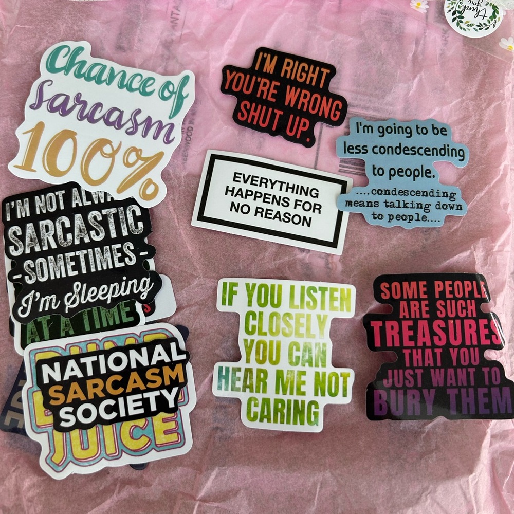 8 random Sarcastic Stickers